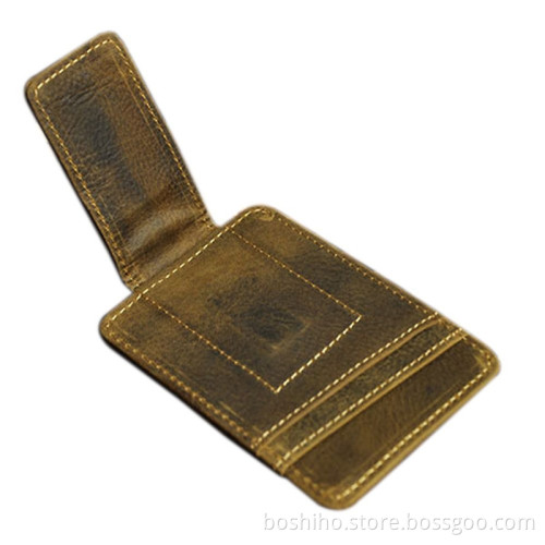 Boshiho crazy horse leather wallet to clips